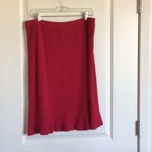 Kettlewell Viscose Skirt in Raspberry Red, Large Plus